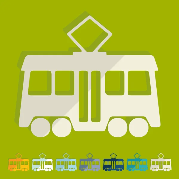 Tram icons — Stock Vector