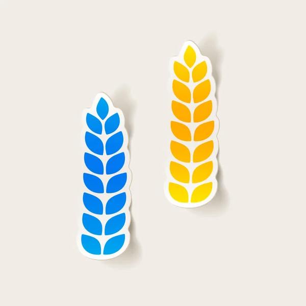 Orelhas de trigo em design realista — Vetor de Stock