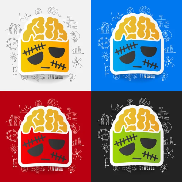 Zombie pictogram met formules zakelijke — Stockvector