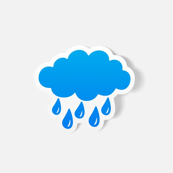 Rainy cloud design realistic element — Stock Vector