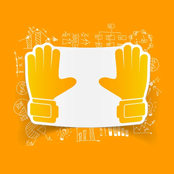 Gloves icon with business formulas — Stock Vector