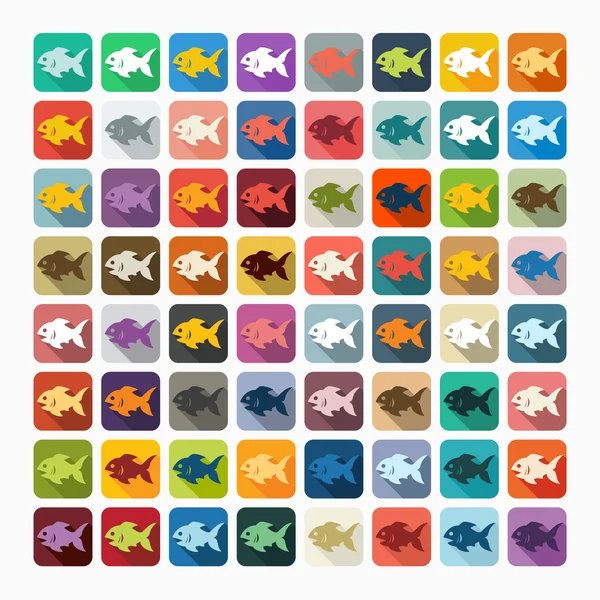 Iconos de pescado — Archivo Imágenes Vectoriales