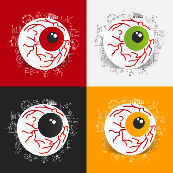 Eye icon with business formulas — Stock Vector