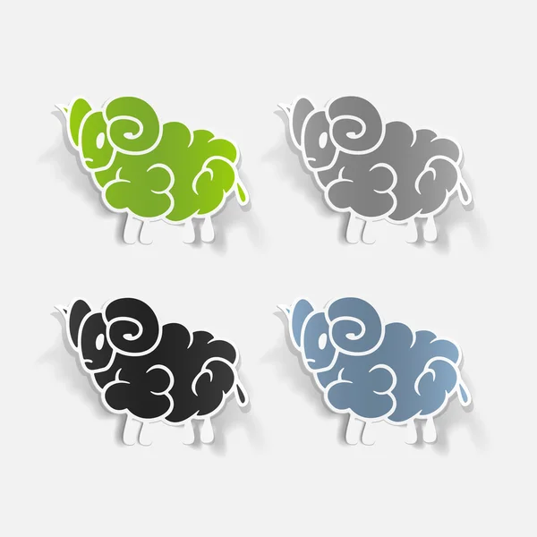 Овцы в реалистичном дизайне — стоковый вектор