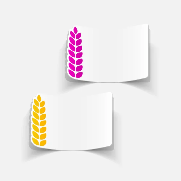Orejas de trigo en diseño realista — Vector de stock