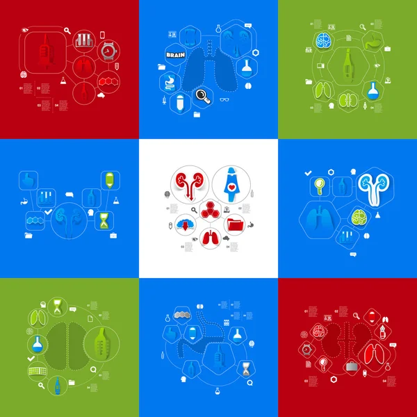 Infográfico da etiqueta da medicina — Vetor de Stock