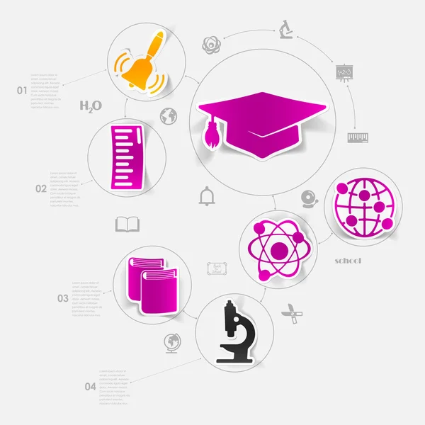 Onderwijs sticker infographic — Stockvector