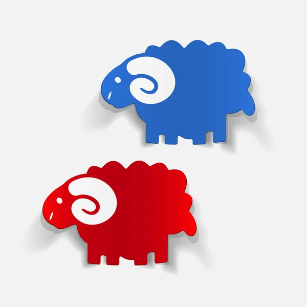 Moutons dans un design réaliste — Image vectorielle