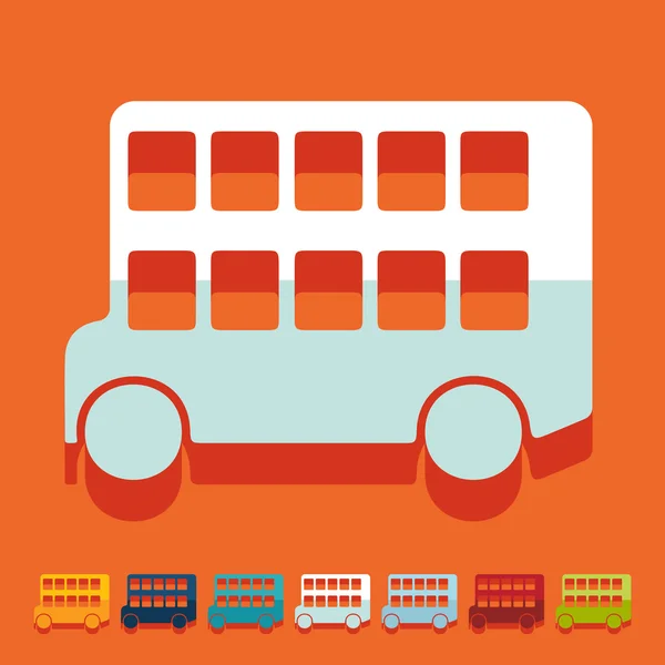 Bus icone a doppio piano — Vettoriale Stock