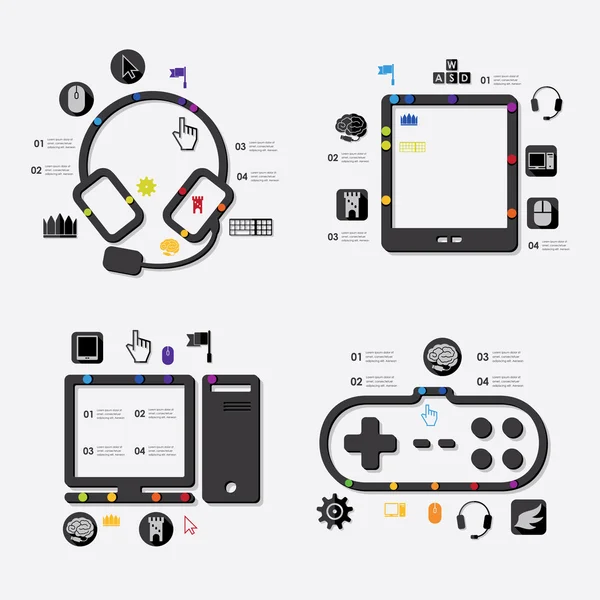 Infográfico do jogo — Vetor de Stock