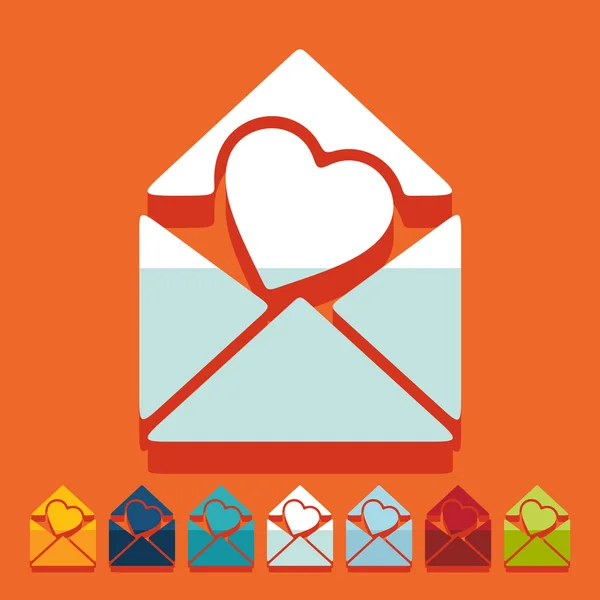 Srdce, ikony obálky — Stockový vektor
