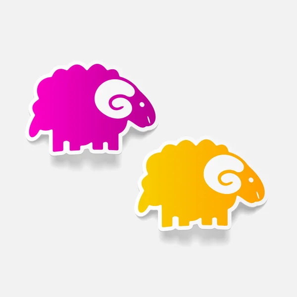 Sheeps in realistic design — Stock Vector