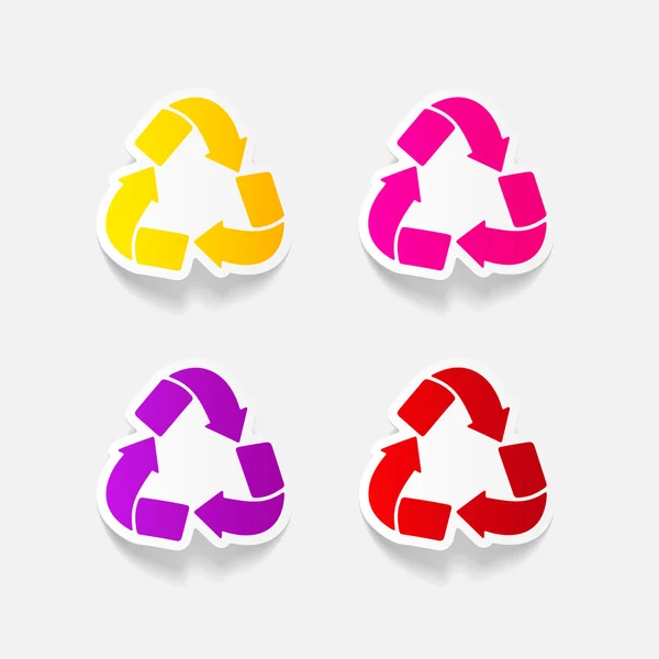 Recycler les panneaux dans un design réaliste — Image vectorielle