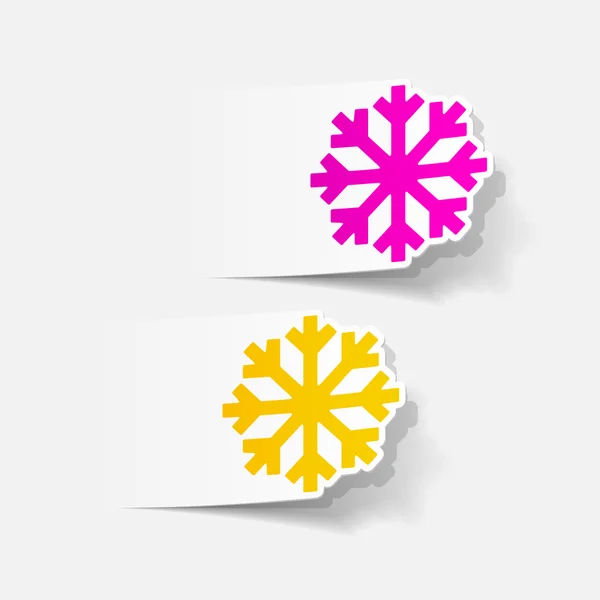 Copos de nieve en diseño realista — Vector de stock