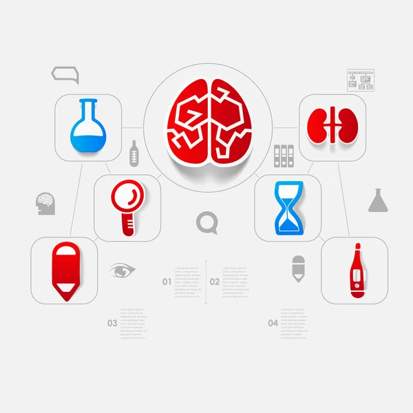 Infográfico da etiqueta da medicina — Vetor de Stock