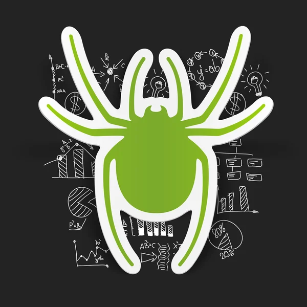 Spider ikon med business formler — Stock vektor
