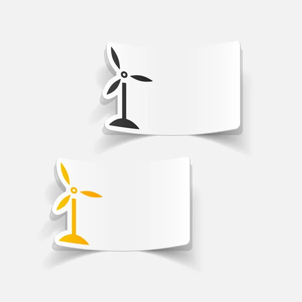 Wind turbines in realistic design — Stock Vector