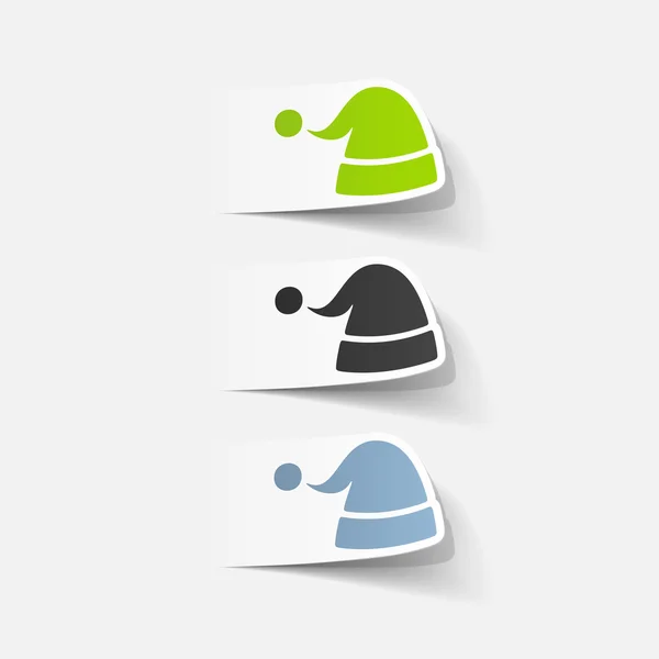 Chapeaux de Père Noël dans un design réaliste — Image vectorielle