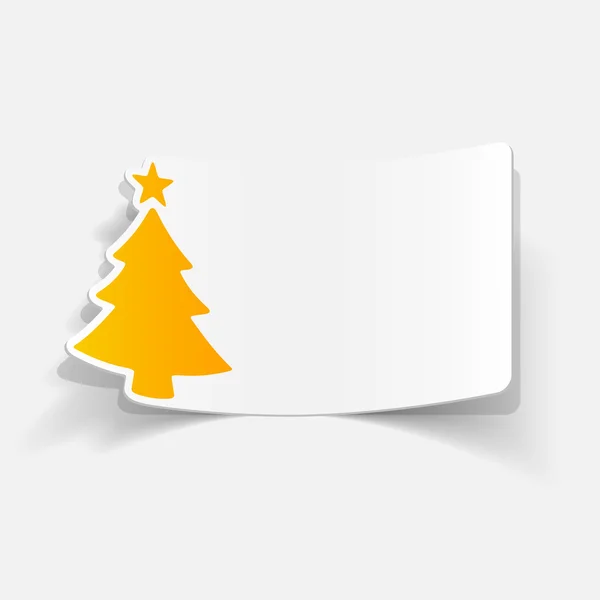 Pohon Natal dalam desain yang realistis - Stok Vektor