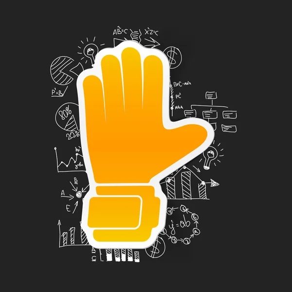 Handschuh-Ikone mit Geschäftsformeln — Stockvektor