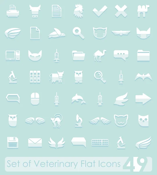 Set van veterinaire plat pictogrammen — Stockvector