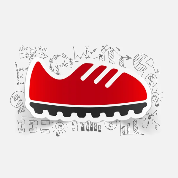 Icono de zapatillas con fórmulas de negocio — Vector de stock