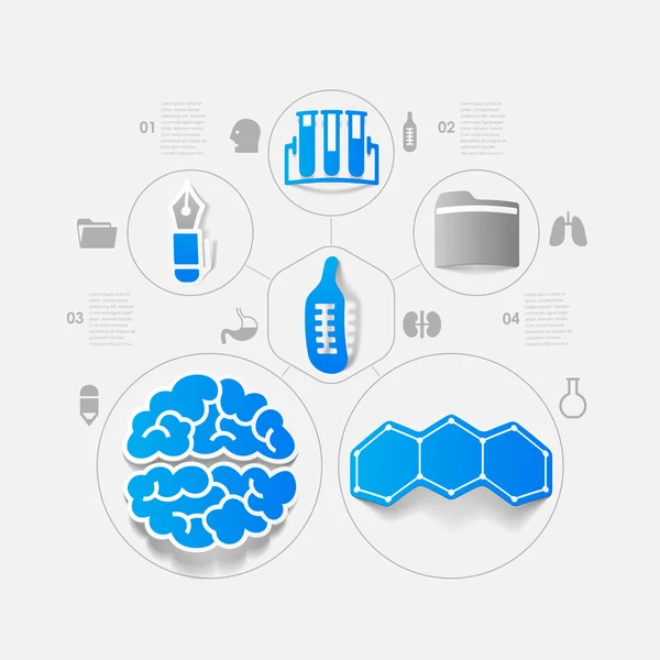 Medizin Aufkleber Infografik — Stockvektor