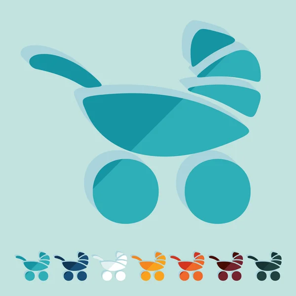 Baby buggy pictogrammen — Stockvector