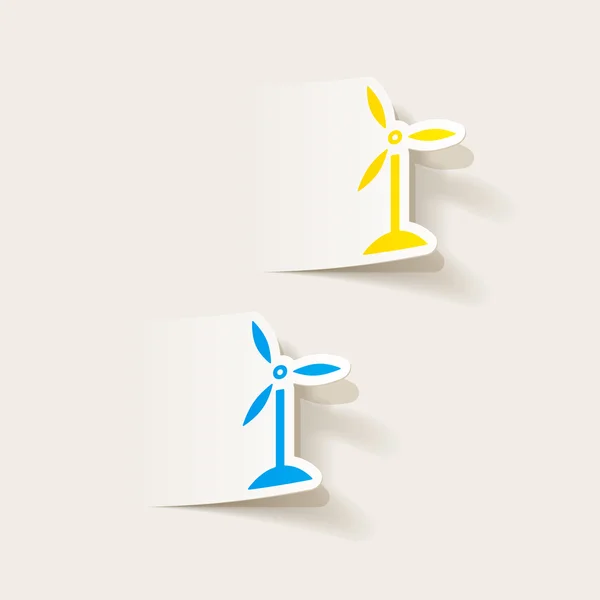 Les éoliennes dans une conception réaliste — Image vectorielle