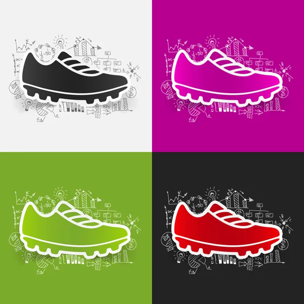 Sneakers icon with business formulas — Stock Vector