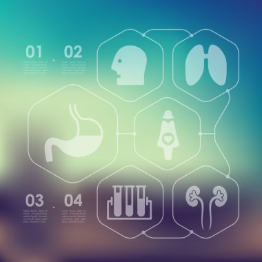 Tıp Infographic odaklanmamış arka plan ile