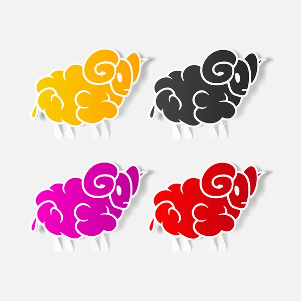 Les moutons comme élément de conception réaliste — Image vectorielle