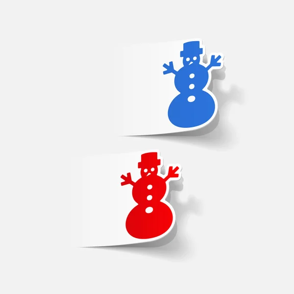 Christmas snowman icon — Stock Vector