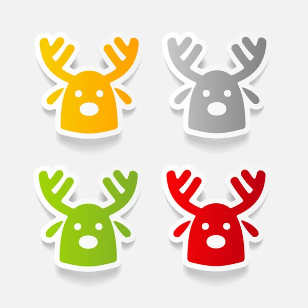 Icône cerf de Noël — Image vectorielle