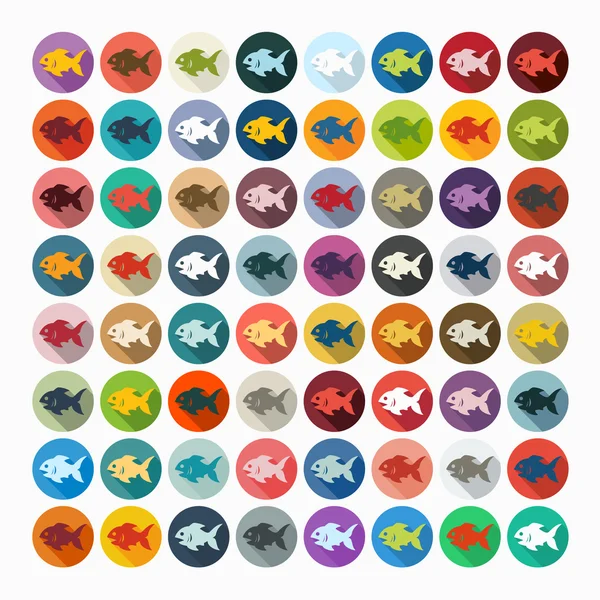 Icônes de poisson — Image vectorielle