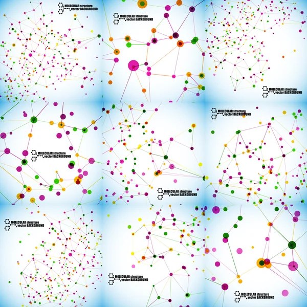 美しい分子構造体のセット — ストックベクタ