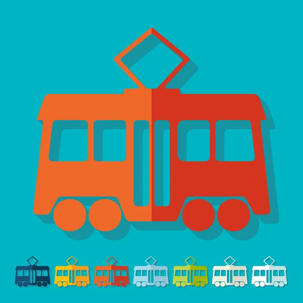 Tram icons — Stock Vector