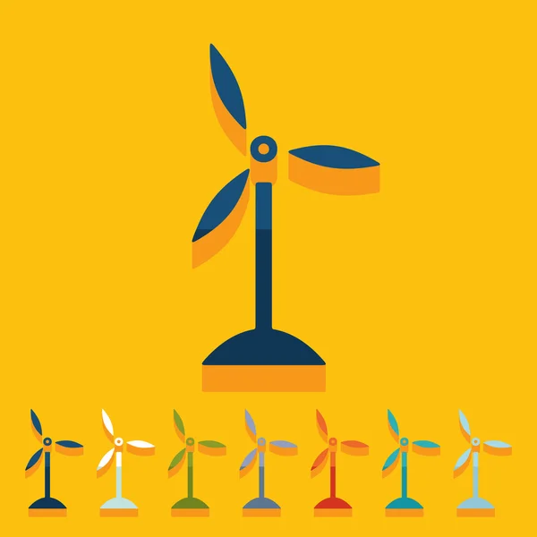 Wind turbines icons — Stock Vector