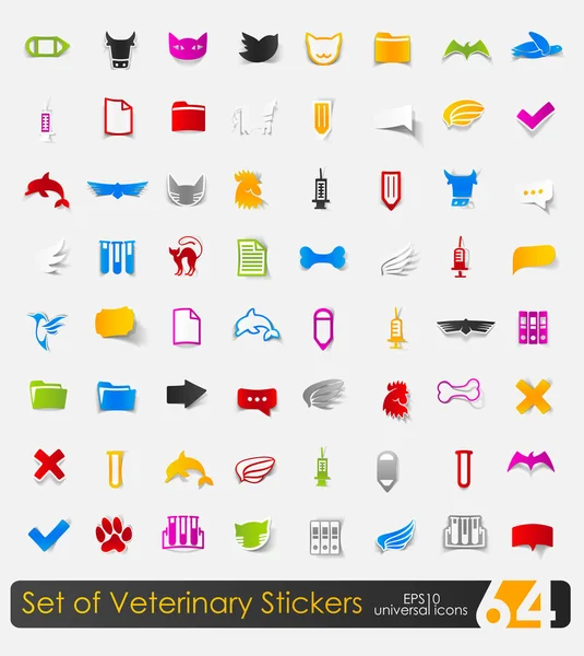 Aantal veterinaire stickers — Stockvector