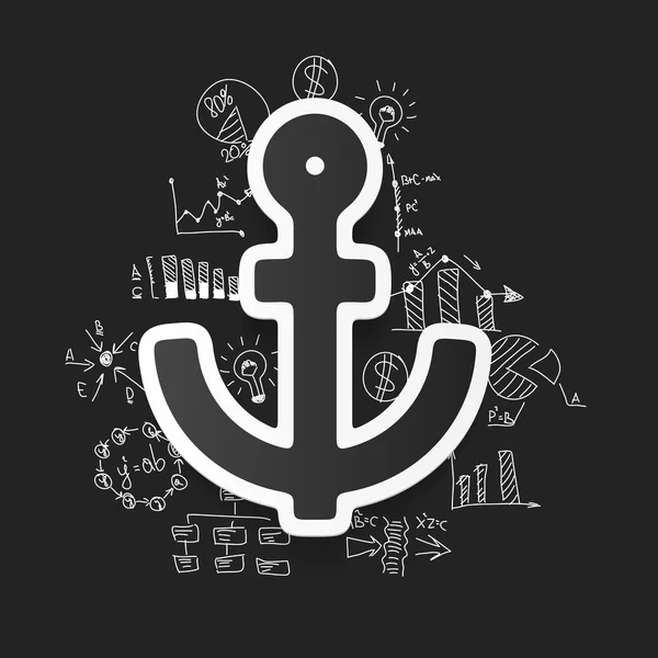 Business formulas with anchor icon — Stock Vector