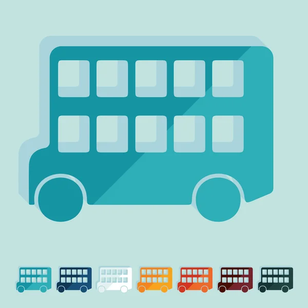 Ícones de ônibus de dois andares —  Vetores de Stock