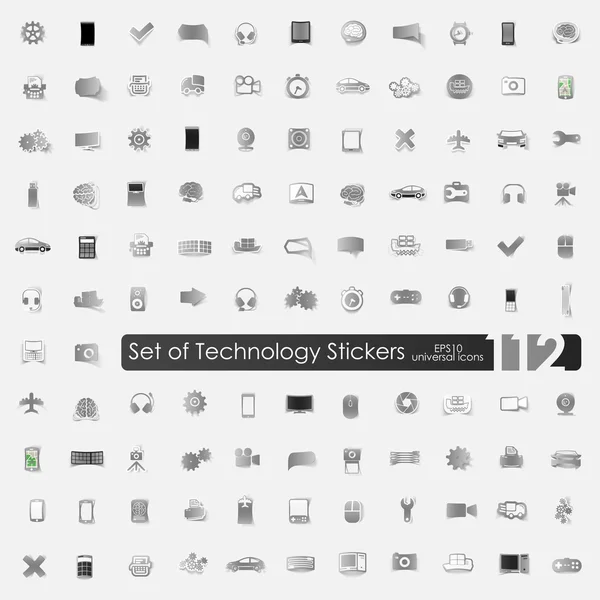 Set of technology stickers — Stock Vector