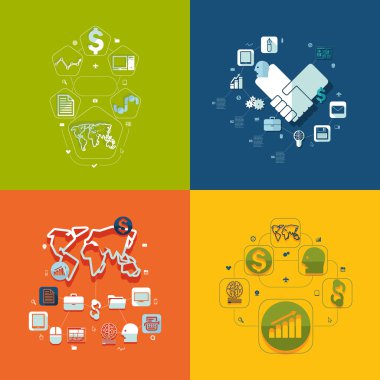 iş düz Infographic