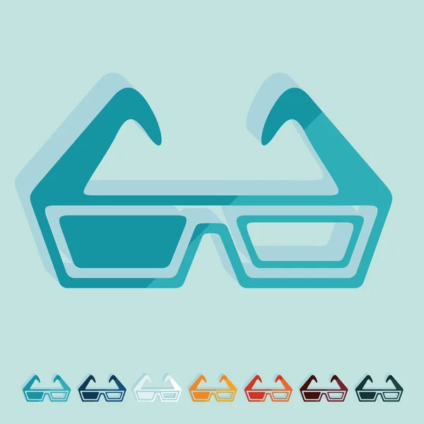 3d glasses icons — Stock Vector