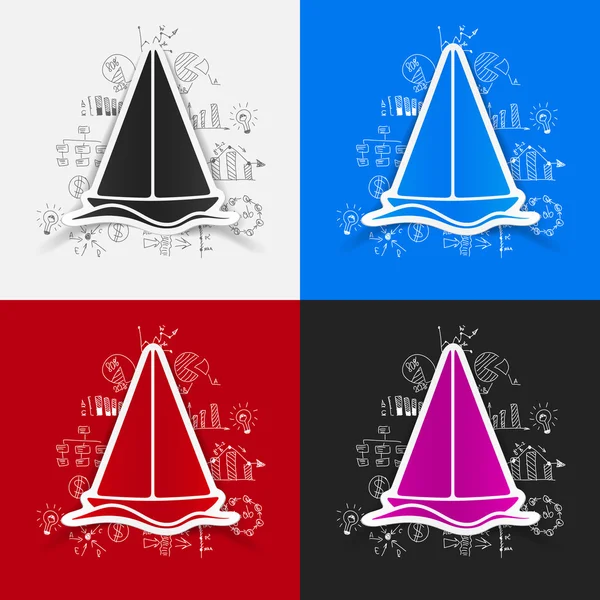 Business formulas with sailboat icon — Stock Vector