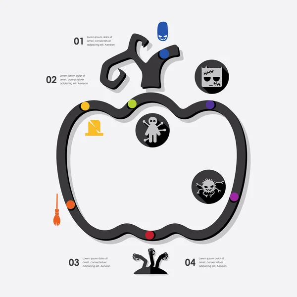 ハロウィーンのインフォ グラフィック — ストックベクタ