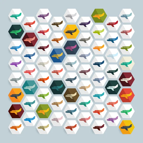 Iconos de avión — Vector de stock