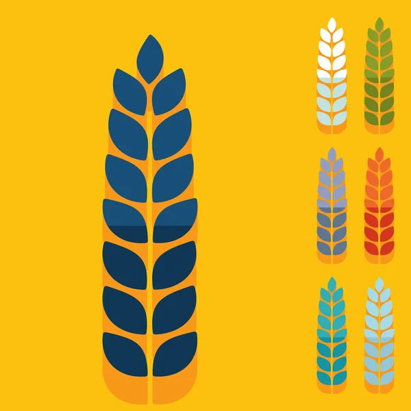 Уши икон пшеницы — стоковый вектор
