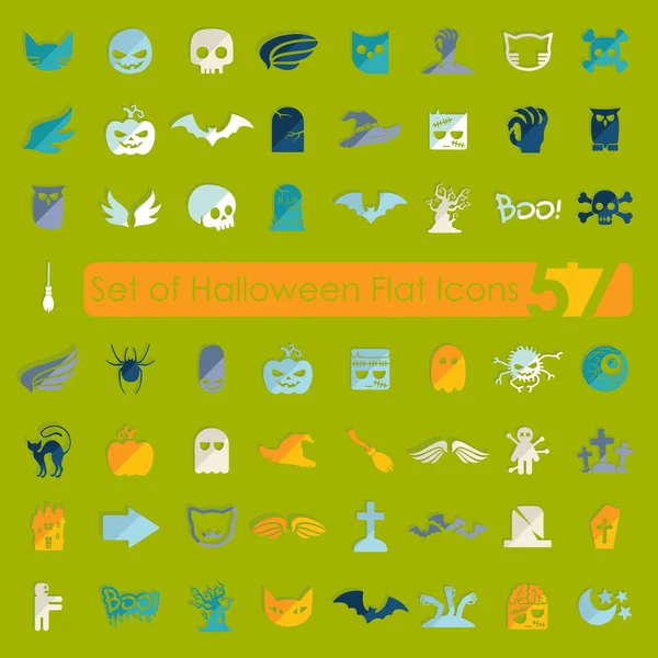 Conjunto de iconos planos de Halloween — Archivo Imágenes Vectoriales