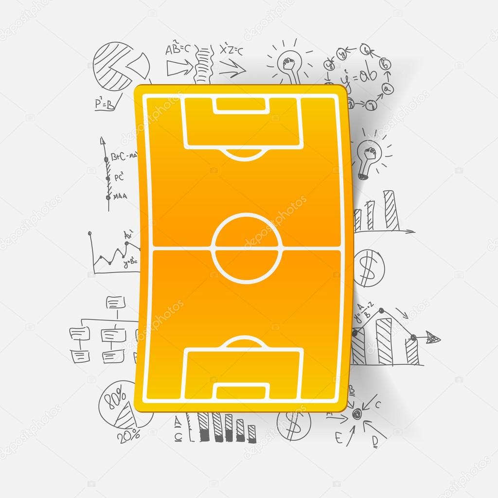 Business formulas with playing field icon